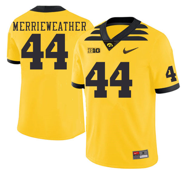 Men #44 Kenneth Merrieweather Iowa Hawkeyes College Football Jerseys Stitched Sale-Gold - Click Image to Close